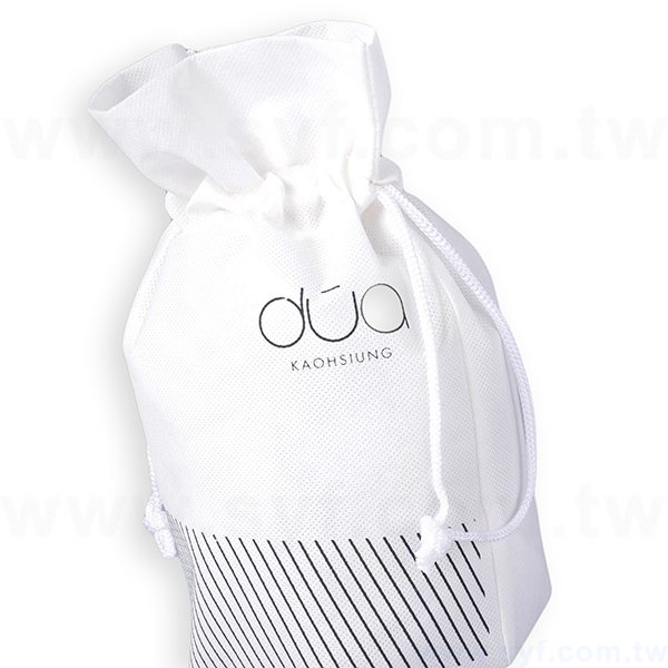 不織布束口袋-厚度80G-尺寸W21*H25*D11.5-單色單面-可客製化印刷LOGO_2